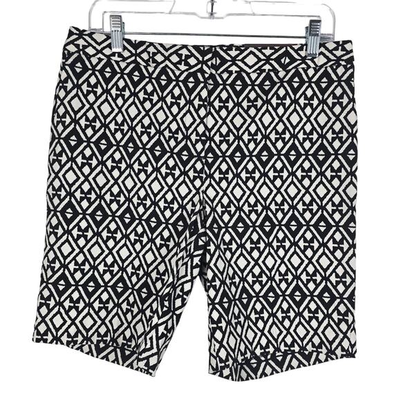 Mario Serrani Italy Black White Comfort Stretch Tummy Control Shorts 8 NWT - Picture 1 of 6